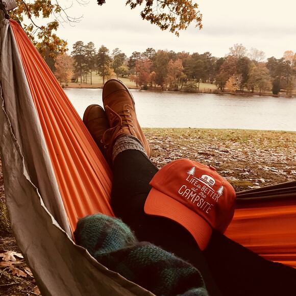 Camco Life Is Better at The Campsite Baseball Cap Unisex One Size Red Outdoor - Picture 8 of 8